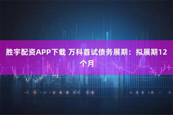 胜宇配资APP下载 万科首试债务展期：拟展期12个月